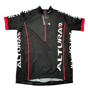 NWT ALTURA Unisex Cycling Jersey Bikewear Black‎ & Red 3/4 Zipper Size Small